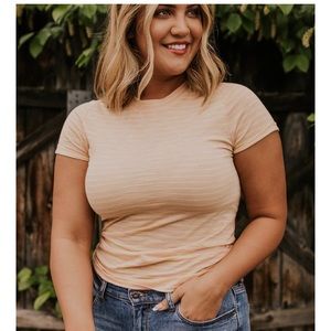 Striped Free People Tee